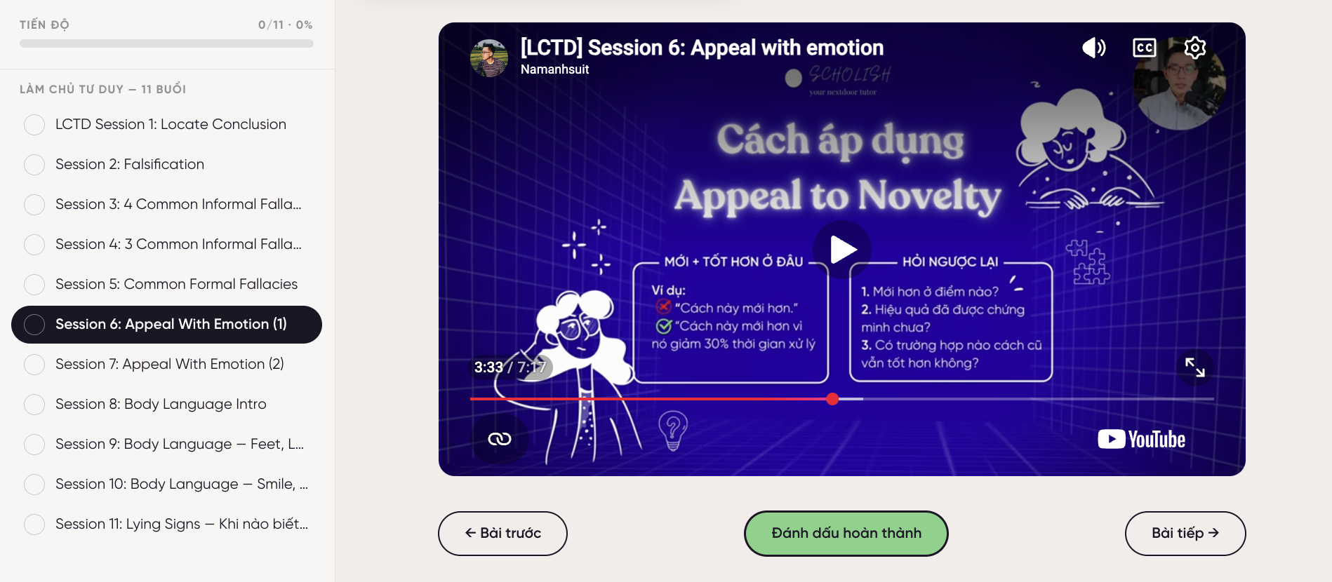 Khóa Làm Chủ Tư Duy — Basic trên hoc.namanhsuit.com